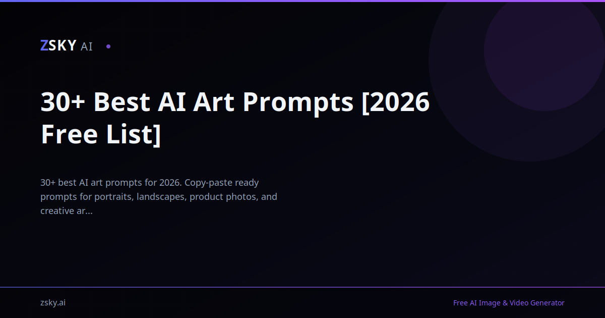 30+ Best AI Art Prompts [Copy & Paste] 2026 | ZSky AI