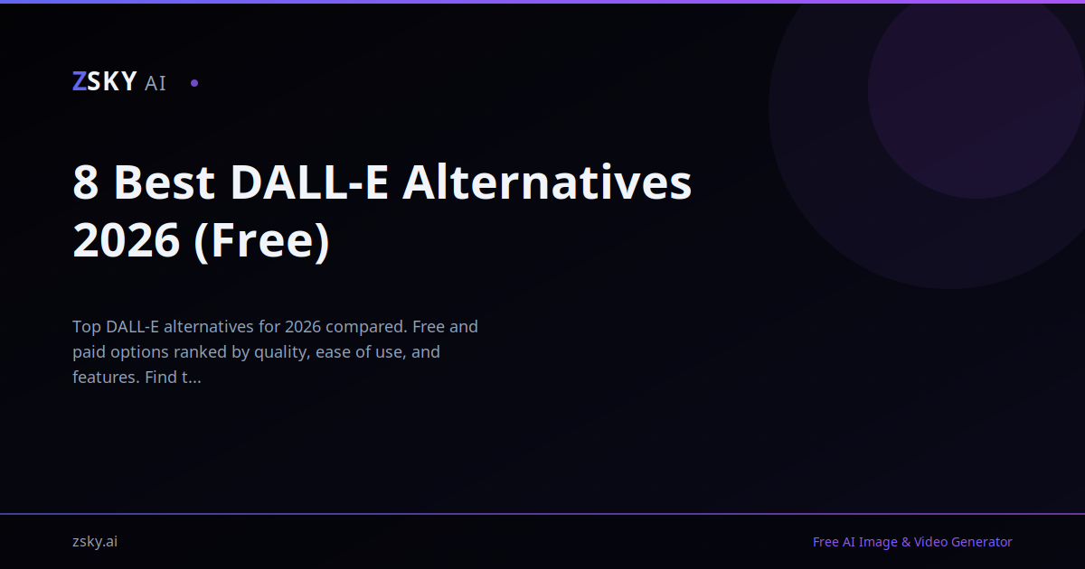 8 Best DALL-E Alternatives [Free Options] 2026 | ZSky AI