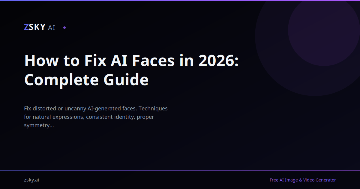 Fix Distorted AI Faces [8 Tested Methods, 2026] | ZSky AI