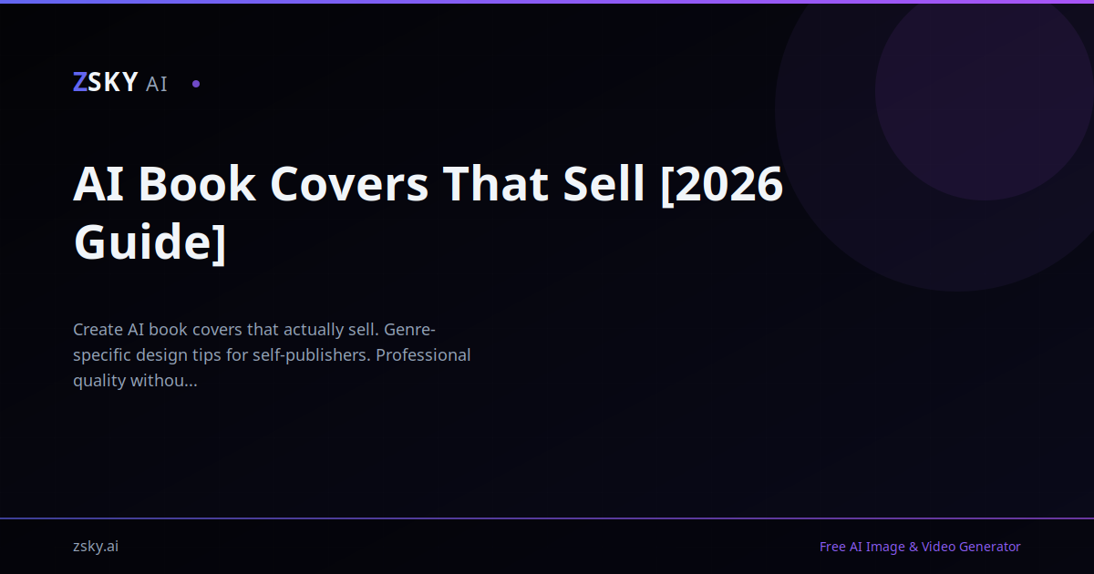 How to Design Book Covers with AI (Free) | ZSky AI