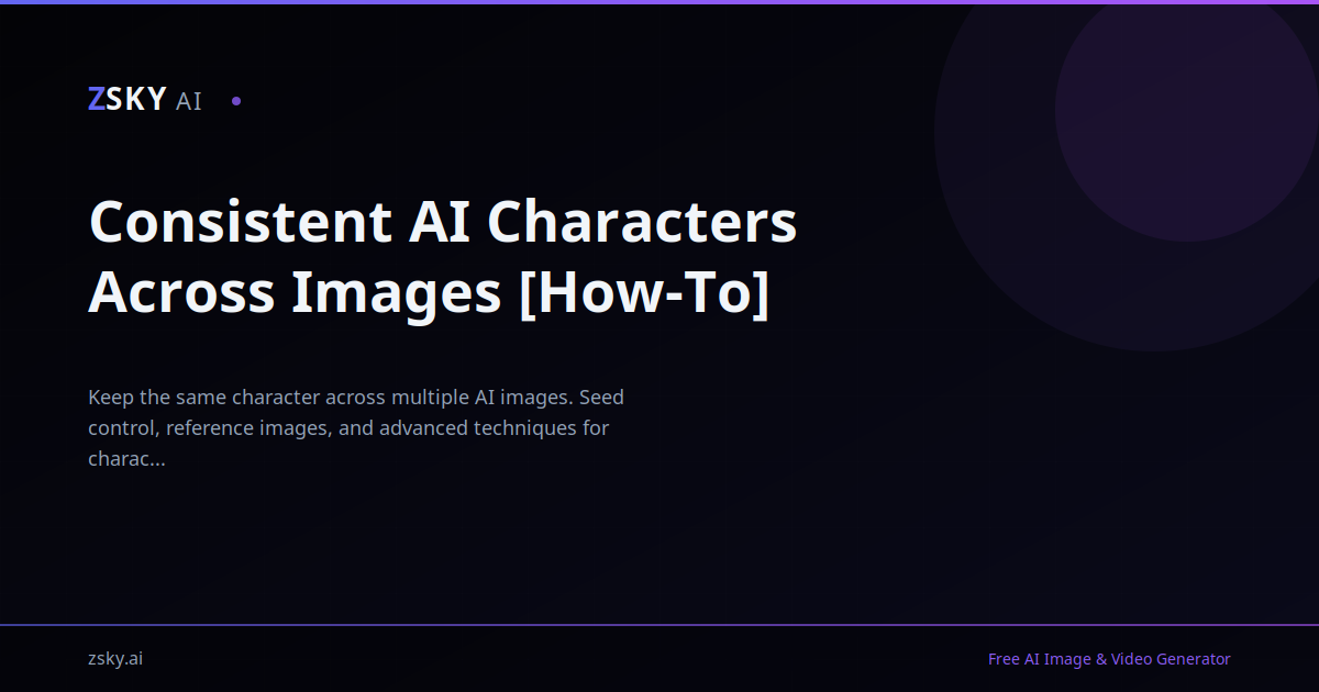 How to Create Consistent AI Characters (Step-by-Step) | ZSky AI