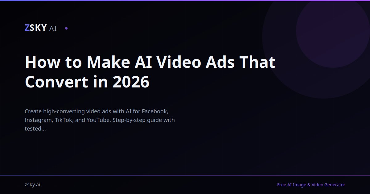 How to Make AI Video Ads That Convert in 2026 | ZSky AI