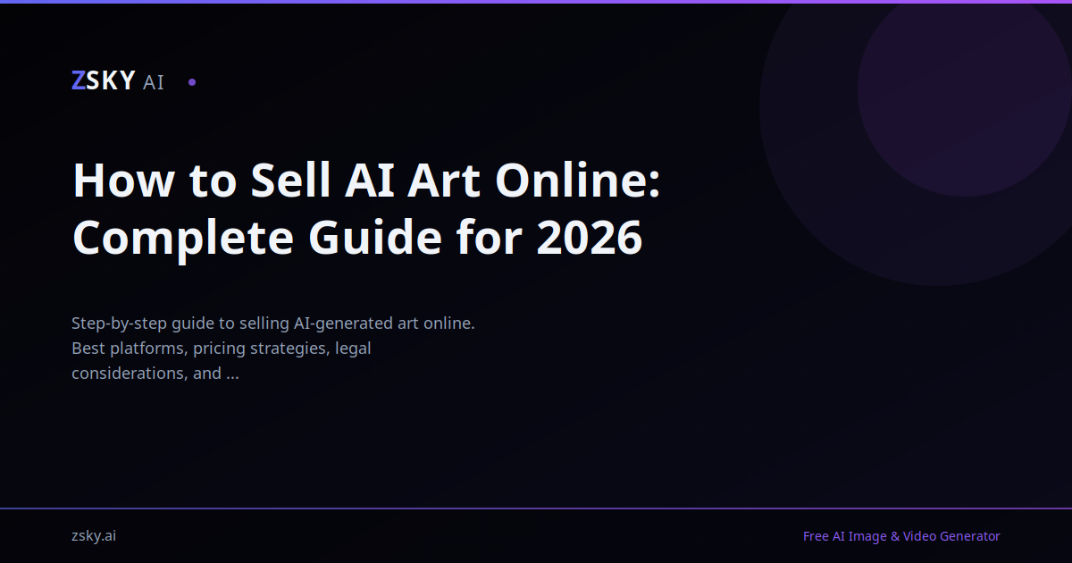How to Sell AI Art Online: Complete Guide for 2026 | ZSky AI