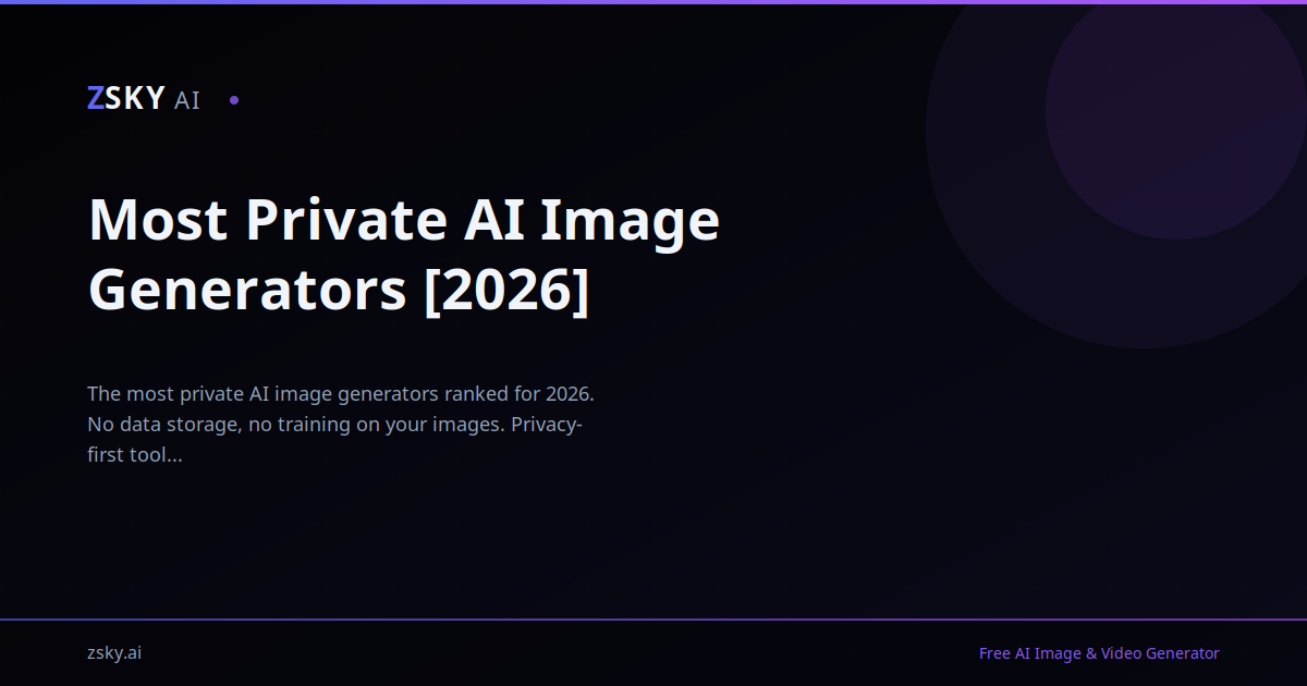 7 Most Private AI Image Generators [2026] | ZSky AI