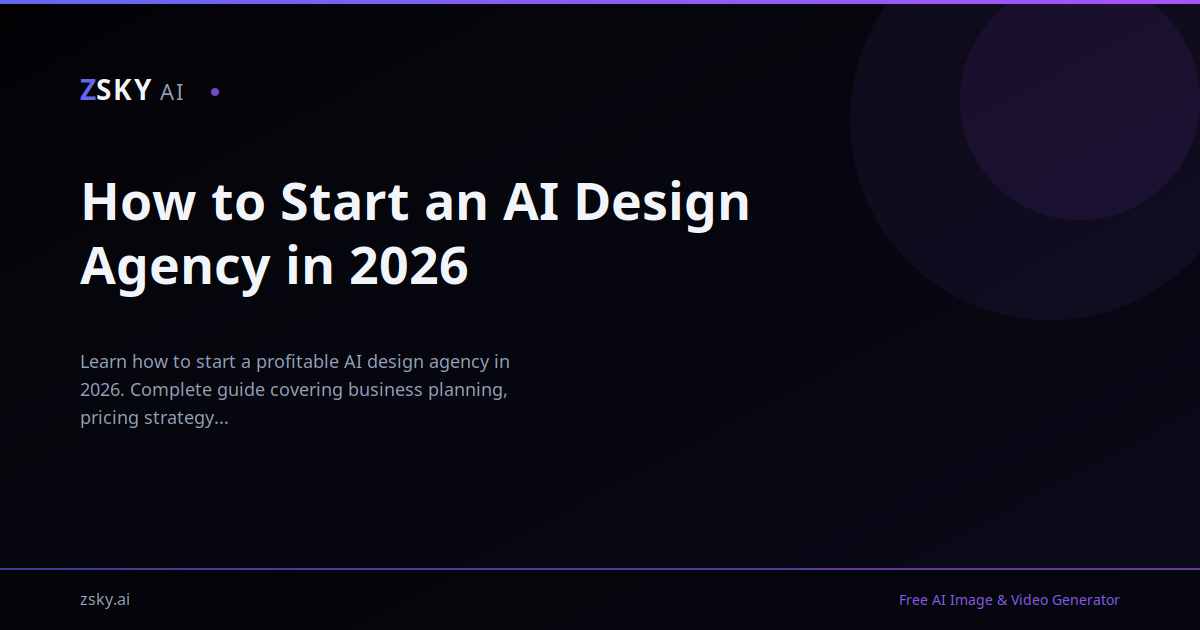 How to Start an AI Design Agency in 2026 | ZSky AI
