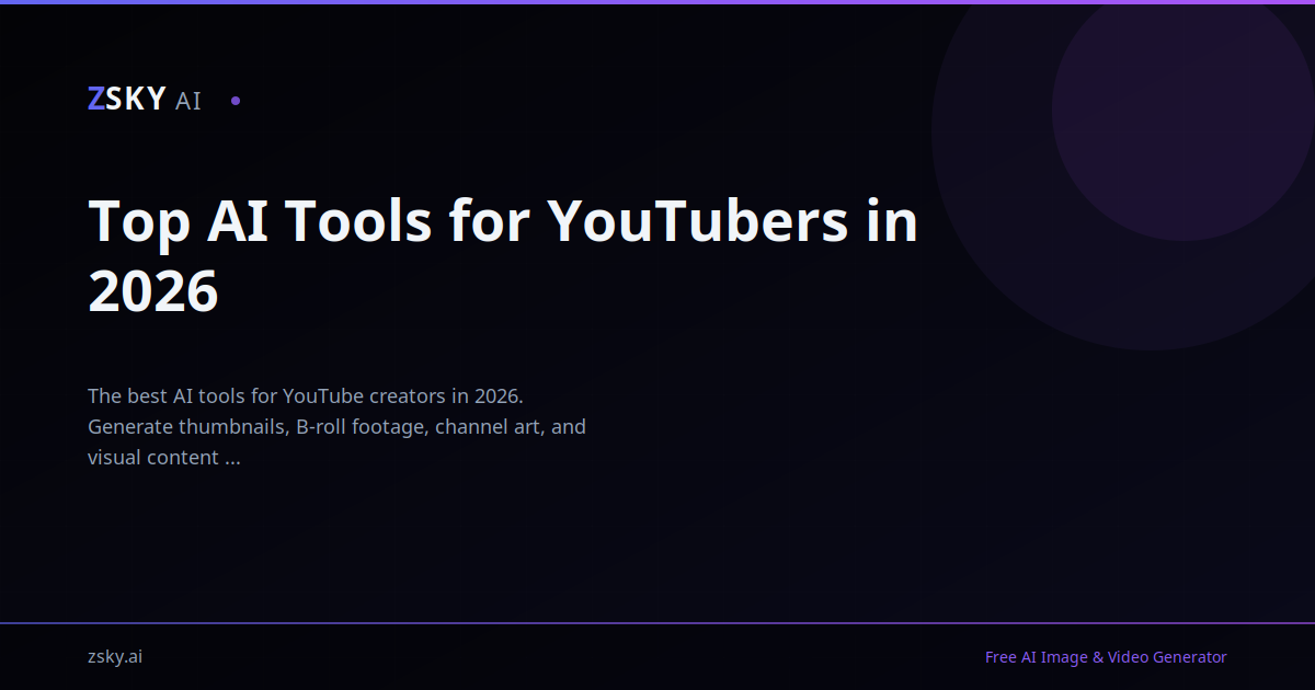 Top AI Tools for YouTubers in 2026 | ZSky AI