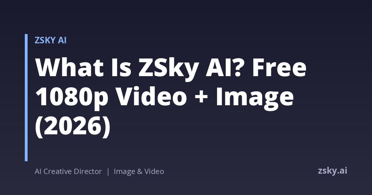 What Is ZSky AI? Free HD Video + Image (2026)