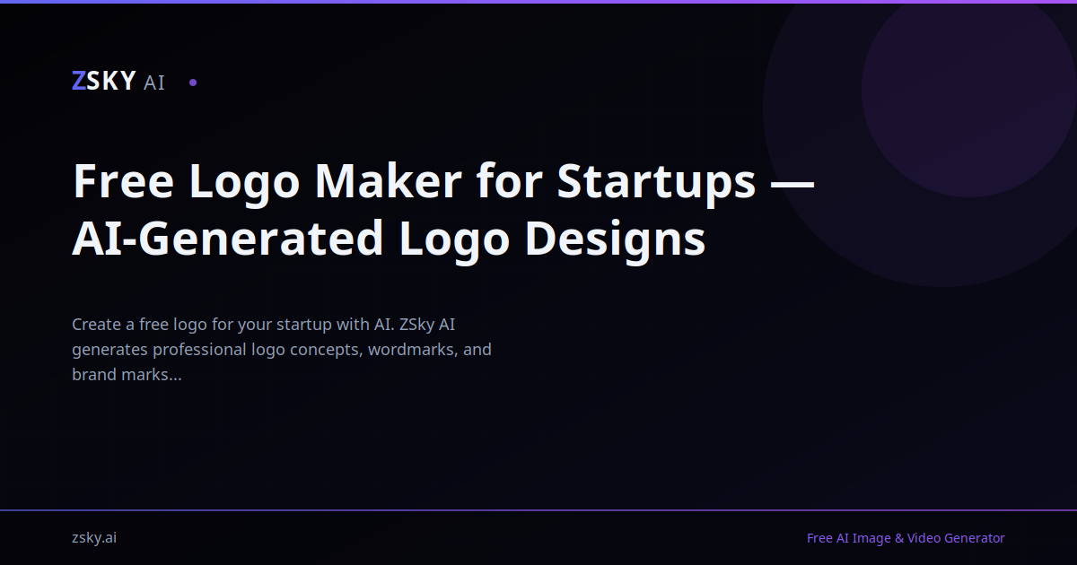 Free Logo Maker for Startups — AI-Generated Logo Designs