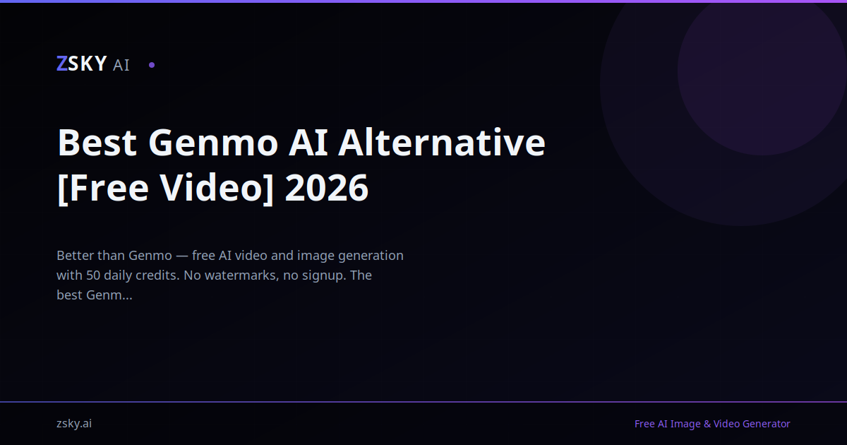 Best Genmo AI Alternative [Free Video] 2026 | ZSky AI