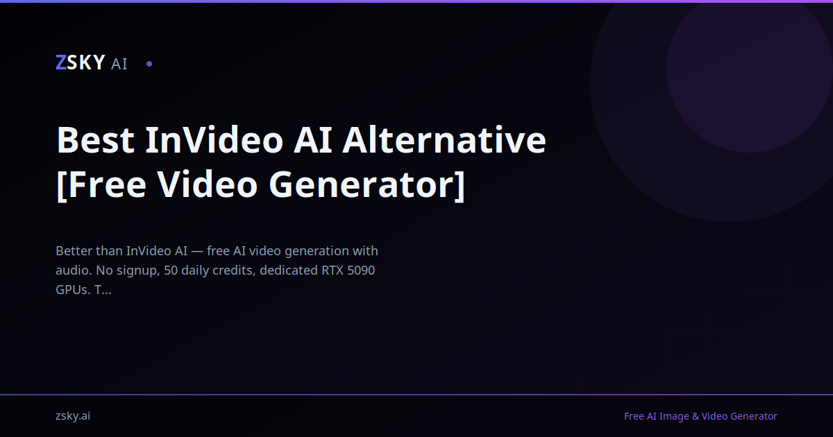 Best InVideo AI Alternative [Free Video Generator] | ZSky AI