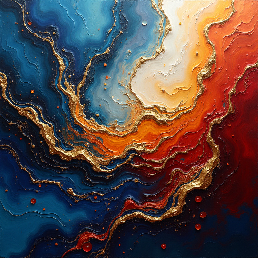 AI abstract art with bold colors and geometric forms created with ZSky AI