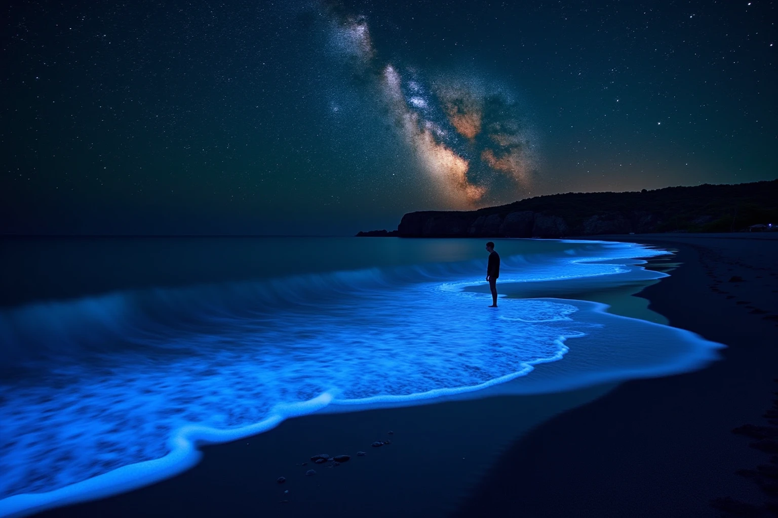 Bioluminescent beach