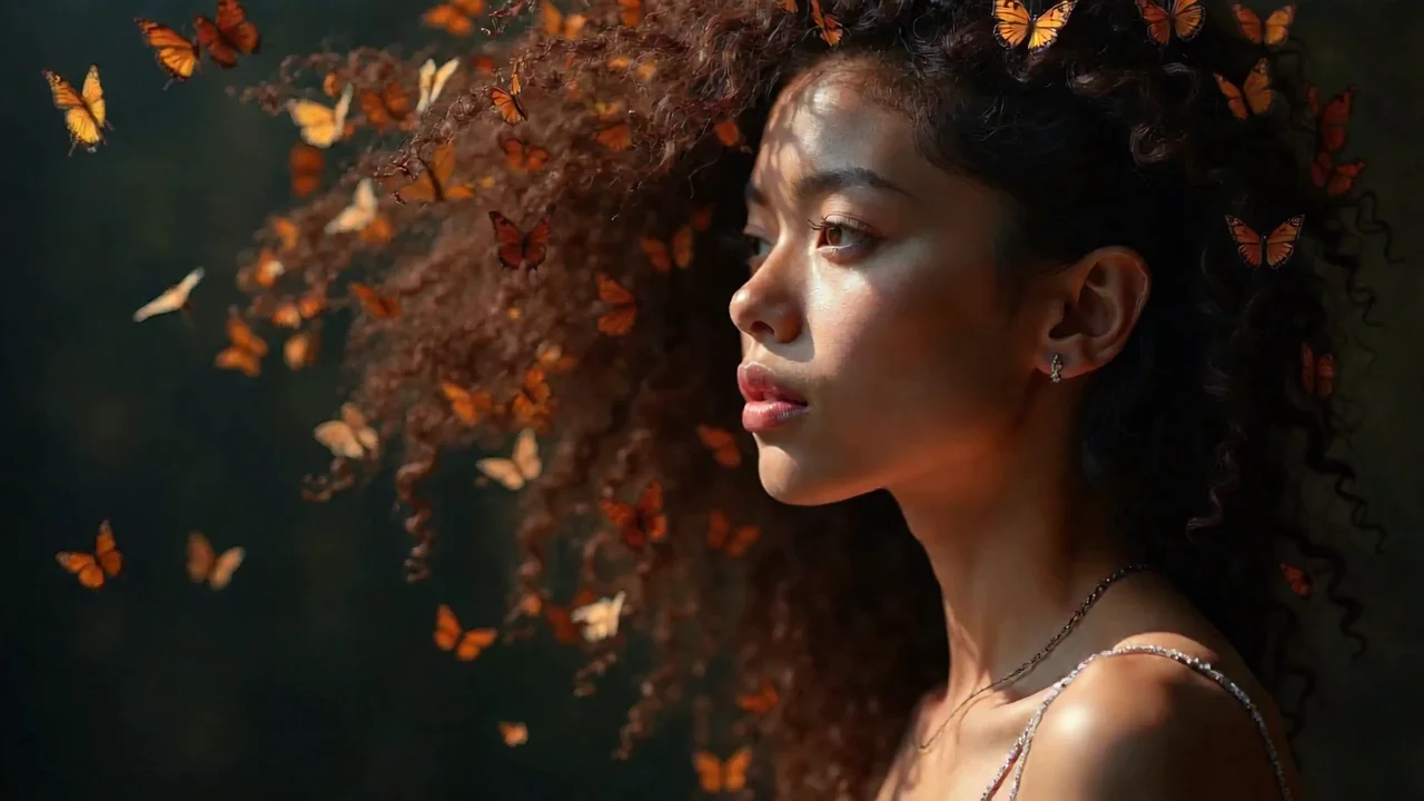 AI generated butterfly portrait